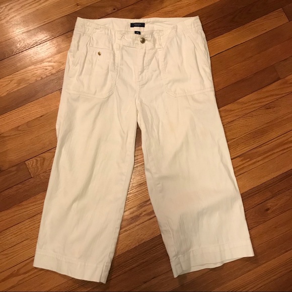 White Cotton Chaps Wide Leg Capris - Picture 4 of 7